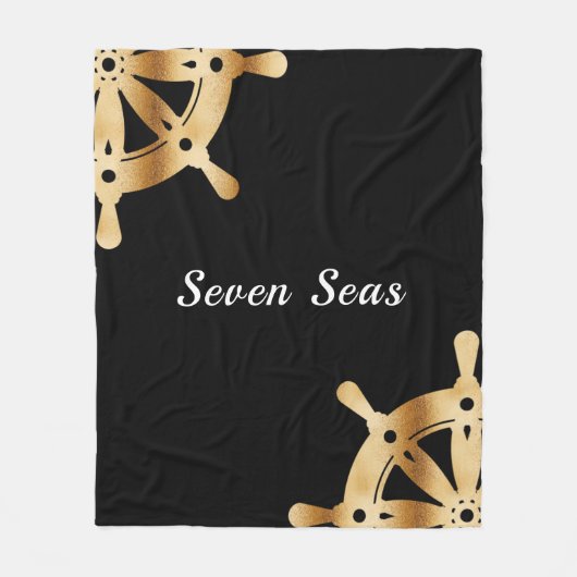 Gold Lenkräder Yacht Fleecedecke (Vorderseite)