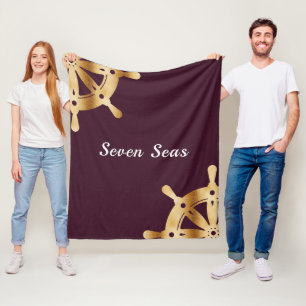 Gold Lenkräder Yachtboot Bordeaux Name Fleecedecke