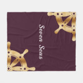 Gold Lenkräder Yachtboot Bordeaux Name Fleecedecke (Vorderseite (Horizontal))