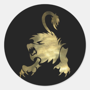 Gold Leo Lion Runder Aufkleber