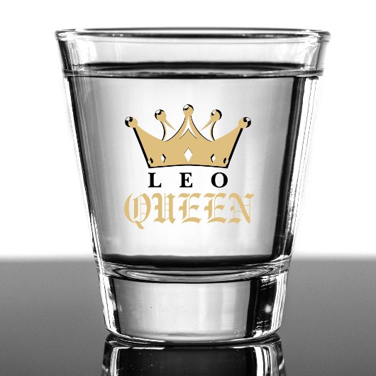Gold Leo Queen Zodiac Sign Astrologie Geburtstag Schnapsglas