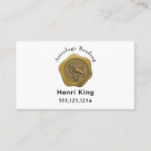 Gold Leo Siegel Coin & QR Code Astrologie Visitenkarte (Vorderseite)