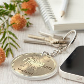 Gold Leo the Lion - Zodiac-Zeichen Schlüsselanhänger (Vorderseite rechts)