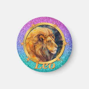 Gold Leo Zodiac Horoskop Motivierend Inspirierend Magnet