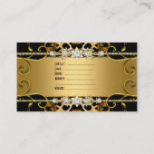 Gold Leopard Black Jewel Look Image Visitenkarte (Rückseite)