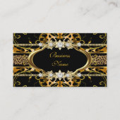 Gold Leopard Black Jewel Look Image Visitenkarte (Vorderseite)