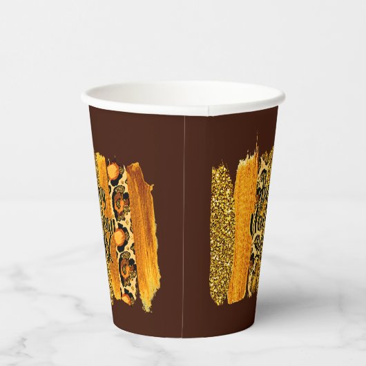 Gold & Leopard Brush Happy New Year 20xx Pappbecher (Rechts)