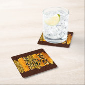 Gold & Leopard Brush Happy New Year 20xx Rechteckiger Pappuntersetzer (Vor Ort)