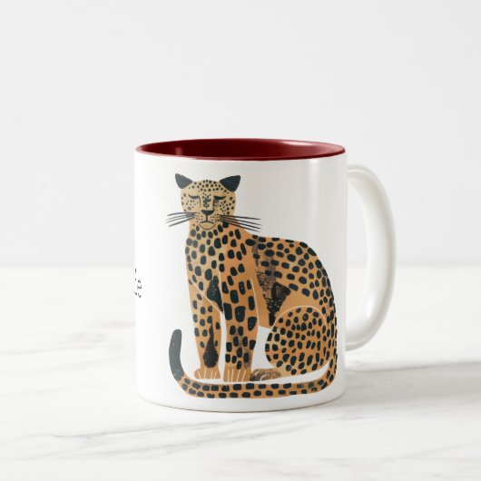 Gold Leopard Cat Zweifarbige Tasse (VorderseiteRechts)