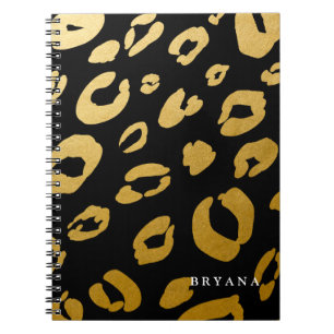 Gold Leopard Cheetah Druck (JEDER FARBE) Notizbuch Notizblock