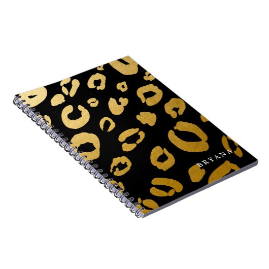 Gold Leopard Cheetah Print (JEDE FARBE) Notebook Notizblock (Rechte Seite)