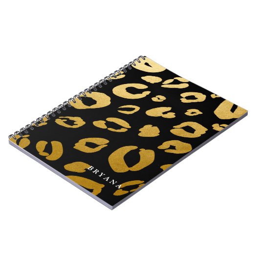 Gold Leopard Cheetah Print (JEDE FARBE) Notebook Notizblock (Linke Seite)