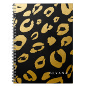 Gold Leopard Cheetah Print (JEDE FARBE) Notebook Notizblock (Vorderseite)