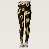 Gold Leopard Cheetah Wild Animal Print Chic Leggings (Vorderseite)