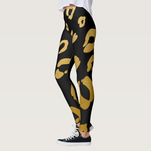 Gold Leopard Cheetah Wild Animal Print Chic Leggings (Links)