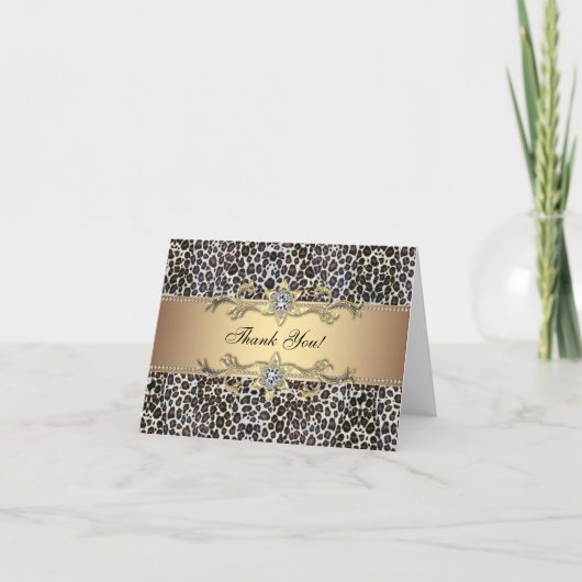 Gold Leopard Dankeskarten Dankeskarte (Vorderseite)