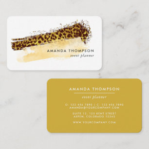 Gold Leopard Druck   Moderne Eventplaner Visitenkarte