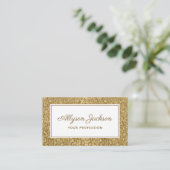 Gold Leopard Glitzer Business Card Visitenkarte (Stehend Vorderseite)