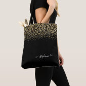 Gold Leopard Glitzer Monogram Black Tasche (Von Nahem)