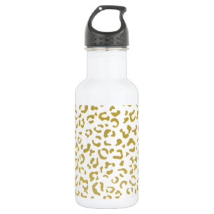 Gold Leopard, Gold Glitter, Leopardenmuster Edelstahlflasche
