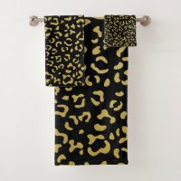 Gold Leopard, Gold Glitzer, Leopard Muster