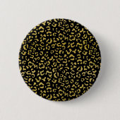 Gold Leopard, Gold Glitzer, Leopard Muster Button (Vorderseite)