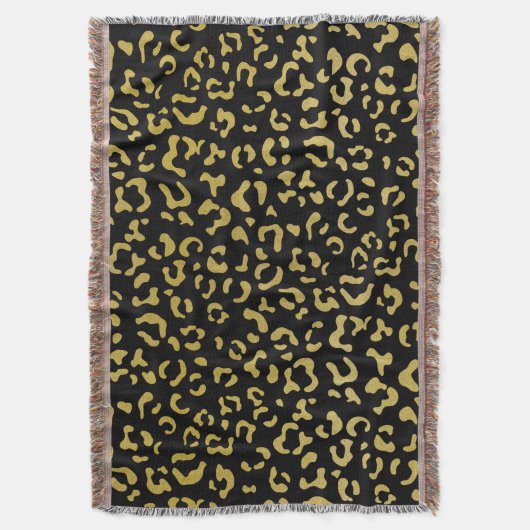 Gold Leopard, Gold Glitzer, Leopard Muster Decke (Vorderseite Vertikal)