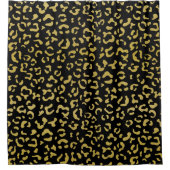 Gold Leopard, Gold Glitzer, Leopard Muster Duschvorhang (Vorderseite)