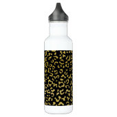 Gold Leopard, Gold Glitzer, Leopard Muster Edelstahlflasche (Links)