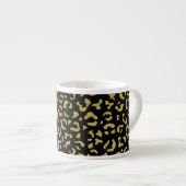 Gold Leopard, Gold Glitzer, Leopard Muster Espressotasse (Vorderseite Rechts)