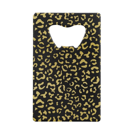Gold Leopard, Gold Glitzer, Leopard Muster Geldbeutel Flaschenöffner (Vorderseite)