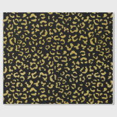 Gold Leopard, Gold Glitzer, Leopard Muster Geschenkpapier (Flach)