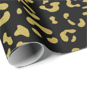 Gold Leopard, Gold Glitzer, Leopard Muster Geschenkpapier (Rolleneckpunkt)