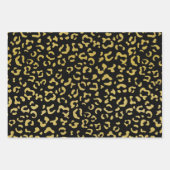 Gold Leopard, Gold Glitzer, Leopard Muster Geschenkpapier Set (Vorderseite)