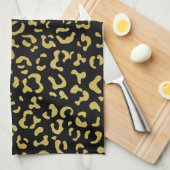 Gold Leopard, Gold Glitzer, Leopard Muster Geschirrtuch (Viertel Falte)