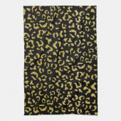 Gold Leopard, Gold Glitzer, Leopard Muster Geschirrtuch (Vertikal)
