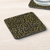 Gold Leopard, Gold Glitzer, Leopard Muster Getränkeuntersetzer (Linke Seite)