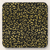 Gold Leopard, Gold Glitzer, Leopard Muster Getränkeuntersetzer (Vorderseite)