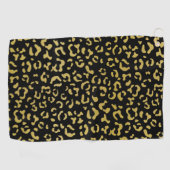 Gold Leopard, Gold Glitzer, Leopard Muster Golfhandtuch (Horizontal)