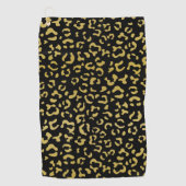 Gold Leopard, Gold Glitzer, Leopard Muster Golfhandtuch (Vorderseite)
