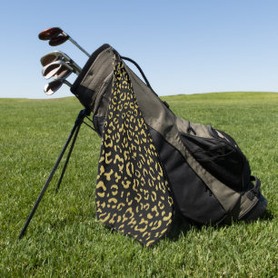 Gold Leopard, Gold Glitzer, Leopard Muster Golfhandtuch