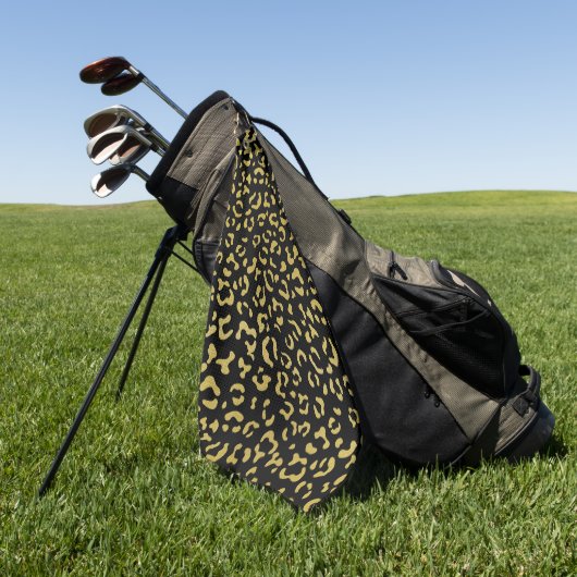 Gold Leopard, Gold Glitzer, Leopard Muster Golfhandtuch (Gras)