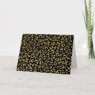 Gold Leopard, Gold Glitzer, Leopard Muster Karte