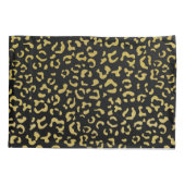 Gold Leopard, Gold Glitzer, Leopard Muster Kissenbezug (Rückseite)