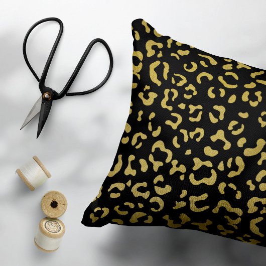 Gold Leopard, Gold Glitzer, Leopard Muster Kissenbezug