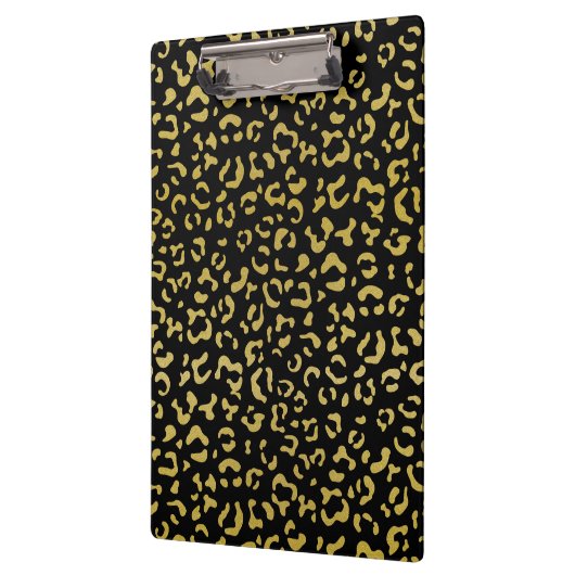 Gold Leopard, Gold Glitzer, Leopard Muster Klemmbrett (Links)