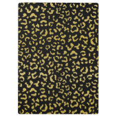 Gold Leopard, Gold Glitzer, Leopard Muster Klemmbrett (Rückseite)