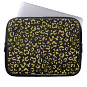 Gold Leopard, Gold Glitzer, Leopard Muster Laptopschutzhülle (Vorderseite)