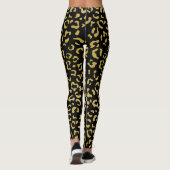 Gold Leopard, Gold Glitzer, Leopard Muster Leggings (Rückseite)