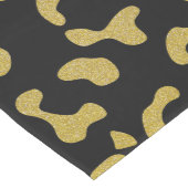 Gold Leopard, Gold Glitzer, Leopard Muster Mittelgroßer Tischläufer (Ecke)